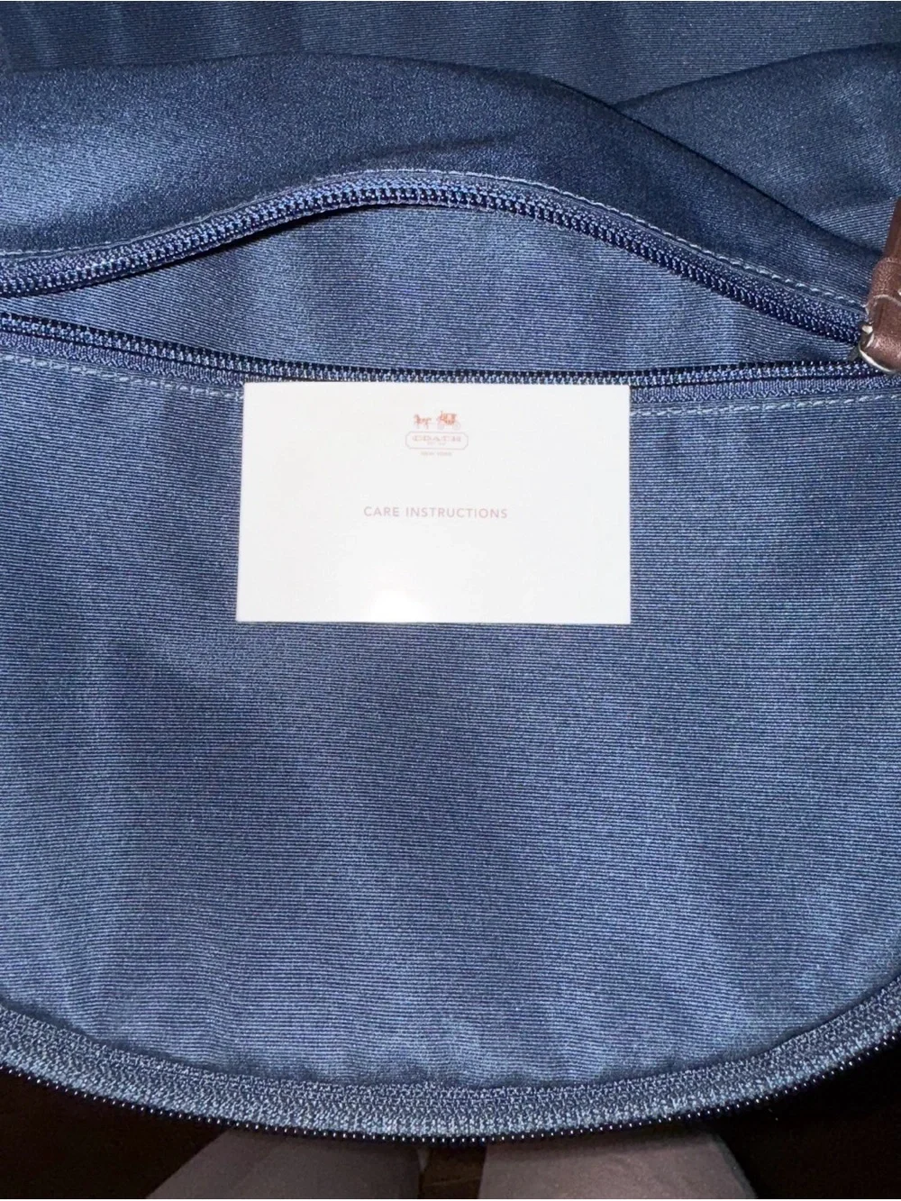 Coach Red and Navy Men's Backpack with Brown Leather Trim